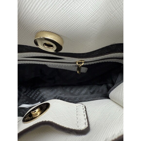 STEVE MADDEN Bellie Bucket White Shoulder Bag/Purse Detachable Strap Scarf - Picture 9 of 16